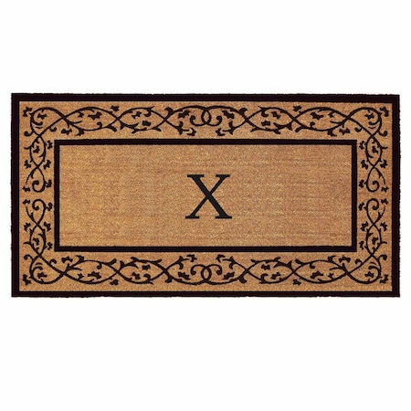 Monogram Door Mat, Black, Natural, 36 in W x 72 in L